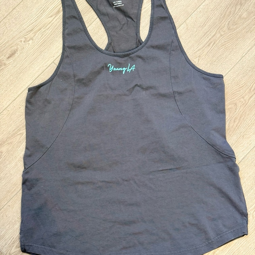 YoungLA 333 Stringer Tank Top Workout Lifting Men’s XXL Nardo Grey Discontinued